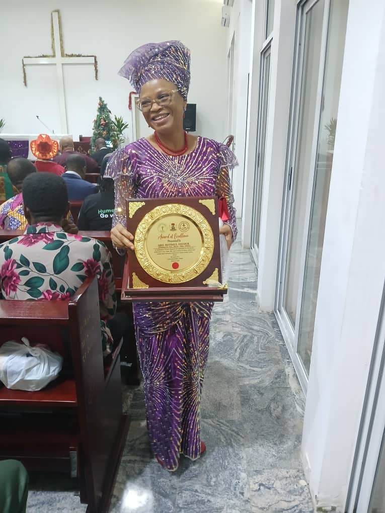 Deaconess Favour Rotimi bags Award of Excellence